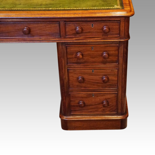 Victorian mahogany pedestal desk drawers