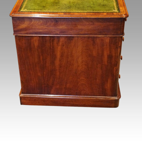 Victorian mahogany pedestal desk end view