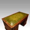 Victorian mahogany pedestal desk leather detail