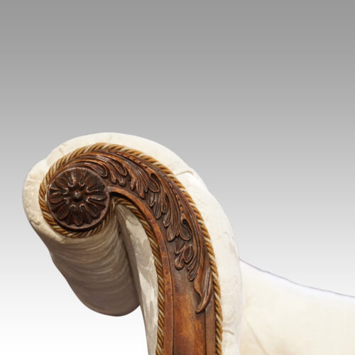 William IV rosewood chaise lounge scroll detail