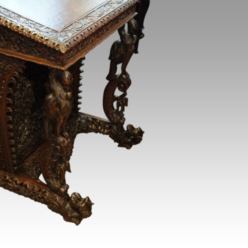 Antique Burmese Davenport front legs