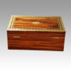 Antique mahogany cut brass box rear