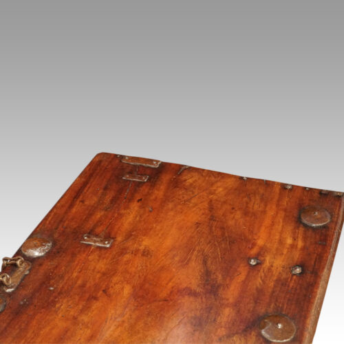 Antique merchants strongbox top detail