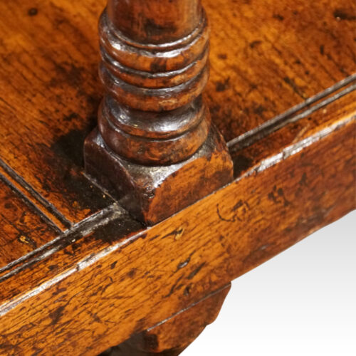 Antique oak dresser base leg detail