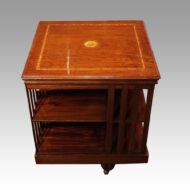 Edwardian inlaid dark revolving bookcase