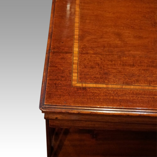 Edwardian inlaid dark revolving bookcase corner