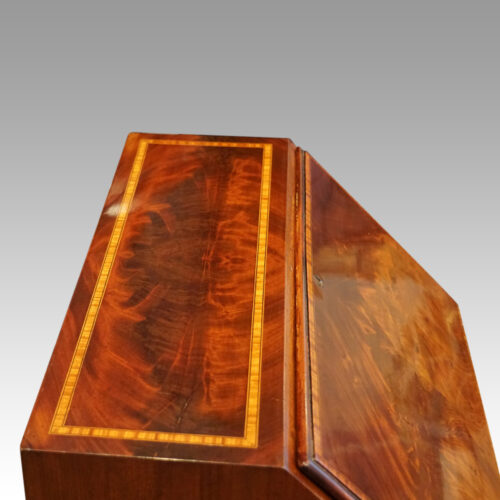 Edwardian inlaid mahogany bureau top