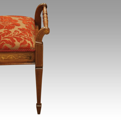 Edwardian inlaid stool front leg