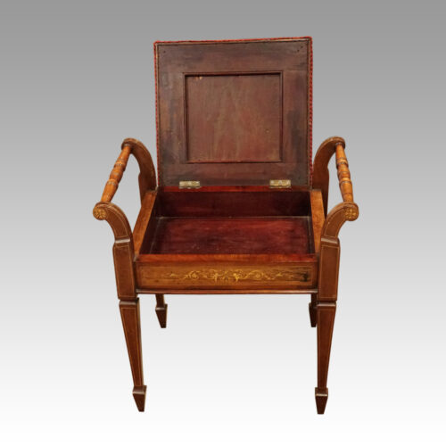Edwardian inlaid stool interior