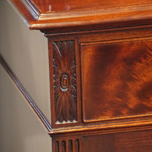 Edwardian mahogany library bookcaseby Warings of Liverpool carving