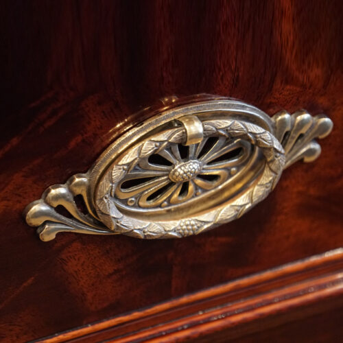 Edwardian mahogany library bookcaseby Warings of Liverpool handle