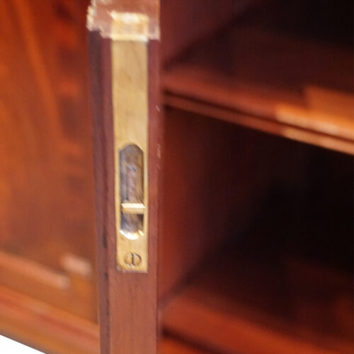 Edwardian mahogany library bookcaseby Warings of Liverpool sliding catch
