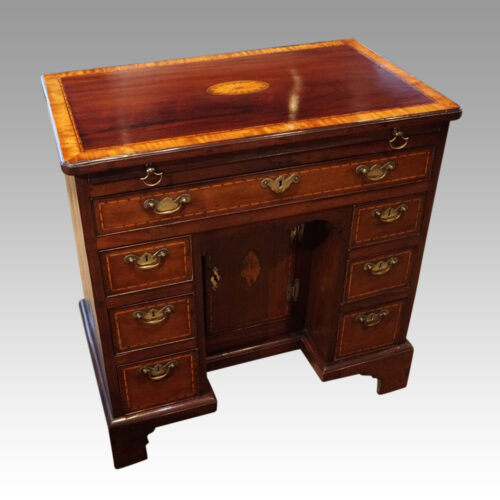 George III inlaid kneehole angle