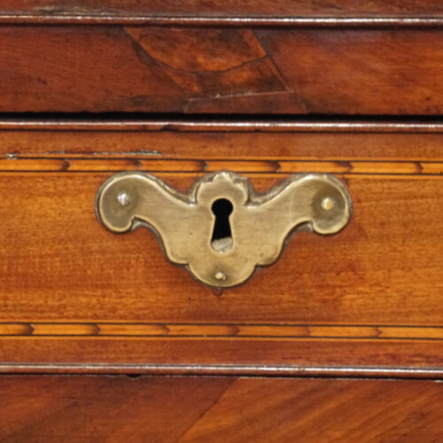 George III inlaid kneehole escutcheon
