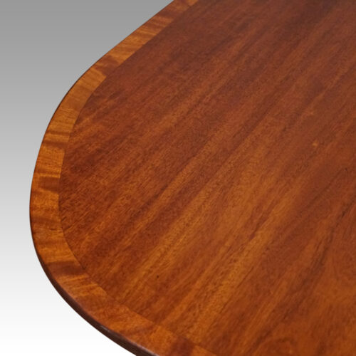 George V mahogany pedestal dining table banding