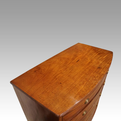 Georgian mahogany bow chest top view