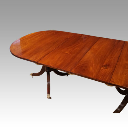 Georgian style mahogany dining table at angle