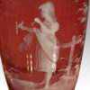 Pair of Mary Gregory cranberry vases young girls detail other