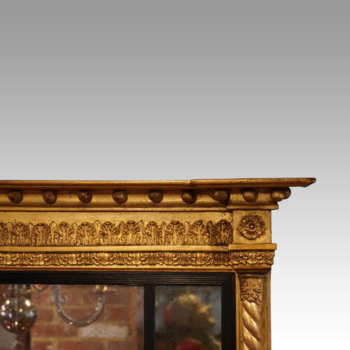 Regency gilt overmantle mirror crest