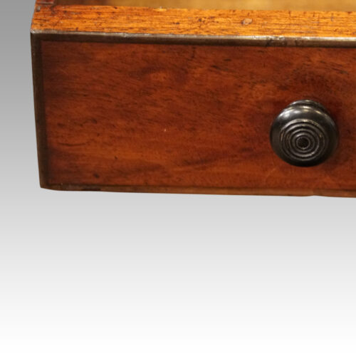 Regency mahogany small library table drawer detail