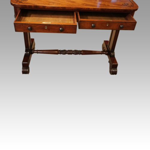 Regency mahogany small library table drawers