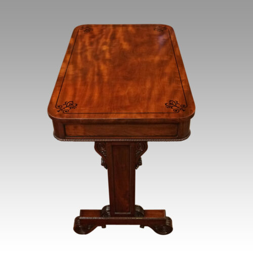 Regency mahogany small library table end view