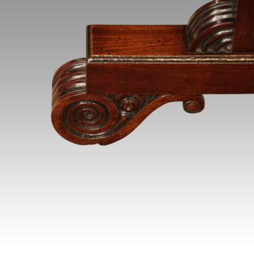 Regency mahogany small library table foot detail