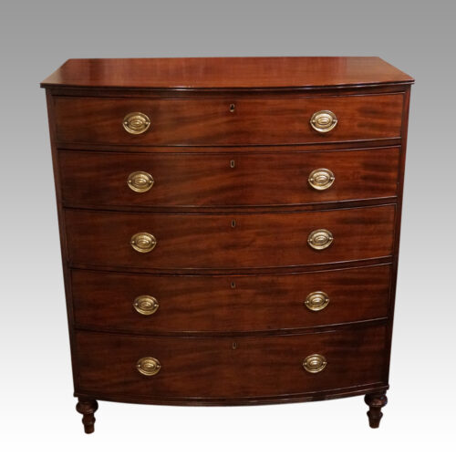Regency mahogany tall bow chest