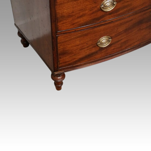 Regency mahogany tall bow chest base