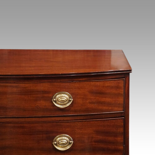 Regency mahogany tall bow chest handle