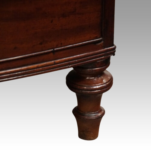 Regency mahogany tall bow chest turned feet