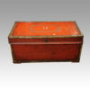 Regency red leather camphorwood trunk
