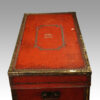 Regency red leather camphorwood trunk top view
