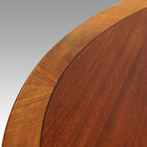 Regency style mahogany deep banded dining table detail of banding
