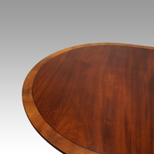 Regency style mahogany deep banded dining table end top