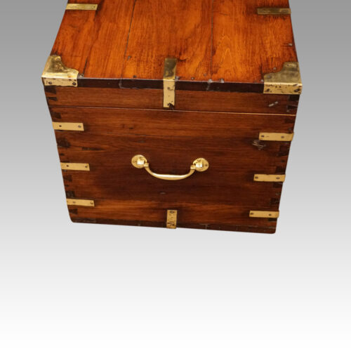 Victorian brass bound campaign chest end