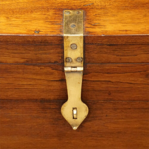 Victorian brass bound campaign chest hasp