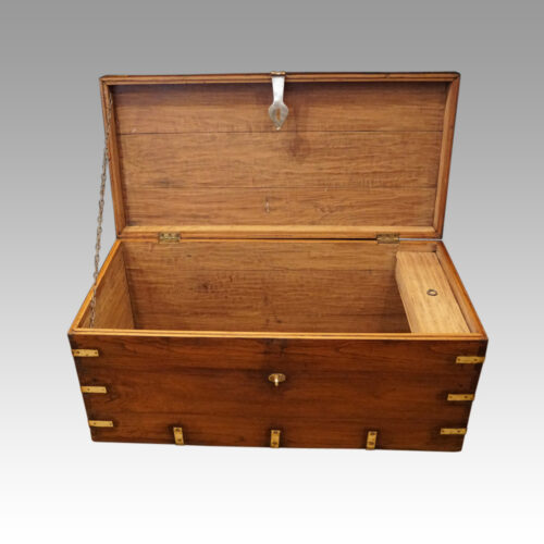 Victorian brass bound campaign chest interior