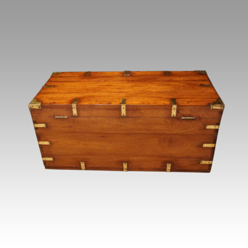 Victorian brass bound campaign chest rear