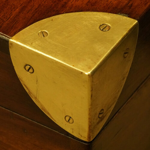 Victorian mahogany military chest brass corner