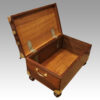 Victorian mahogany military chest interior