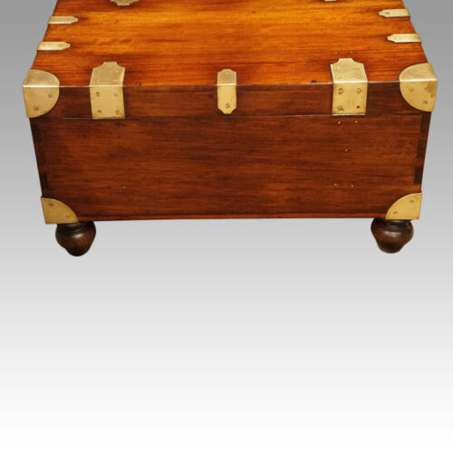Victorian mahogany military chest rear