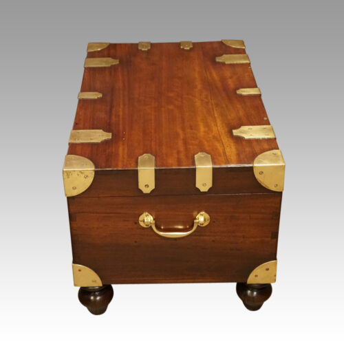 Victorian mahogany military chest side