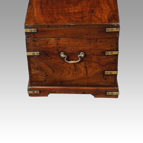 Victorian small brass bound chest end