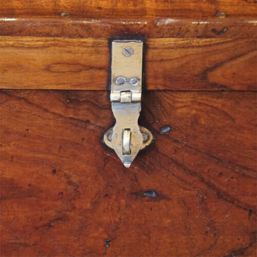 Victorian small brass bound chest hasp