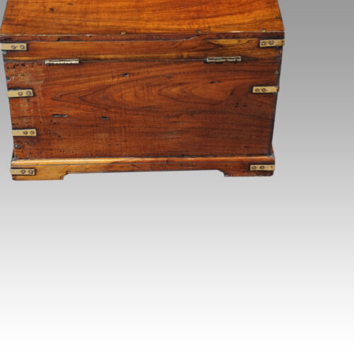 Victorian small brass bound chest rear