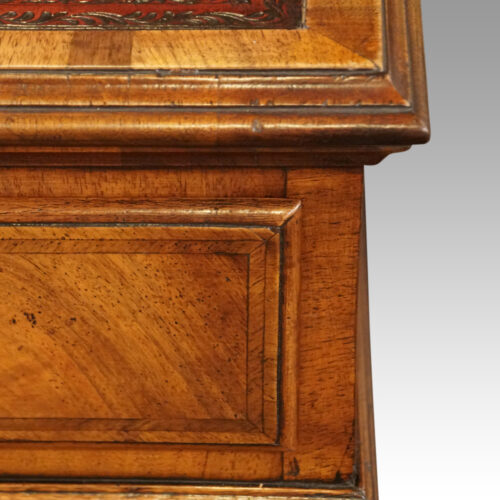 Walnut pedestal desk Waring and Gillows front corner