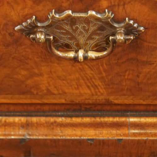 Walnut pedestal desk Waring and Gillows handle