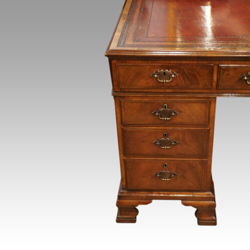 Walnut pedestal desk Waring and Gillows pedestal