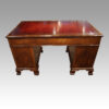 Walnut pedestal desk Waring and Gillows rear